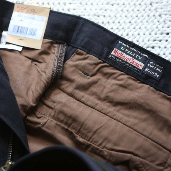 Marlboro Classics Men's Pants 31X34 NWT VTG Black - Picture 6 of 8